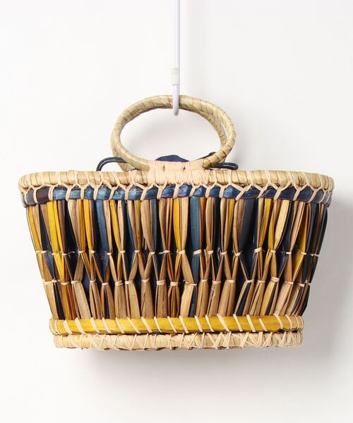 EleSac（エルサック）の「★Ele'Sac★BELLOWS BASCKET（かごバッグ・レディース・グリーン/イエロー・FREE）」の2枚目の写真