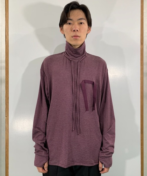 SYU.HOMME/FEMM（シュウ）の「SYU.HOMME/FEMM/シュウ/オム/フェム/Hi-neck long sleeves（Tシャツ/カットソー・メンズ・ブラック/パープル/ブラウン・1/2）」の3枚目の写真