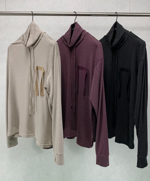 SYU.HOMME/FEMM（シュウ）の「SYU.HOMME/FEMM/シュウ/オム/フェム/Hi-neck long sleeves（Tシャツ/カットソー・メンズ・ブラック/パープル/ブラウン・1/2）」の9枚目の写真