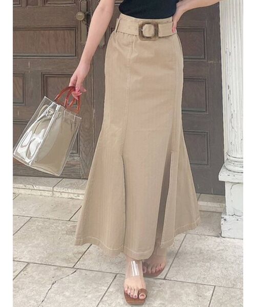 RESEXXY(リゼクシー)の「配色ステッチマーメイドスカート(スカート・レディース・オフホワイト/ブラック/オレンジ/ベージュ・FREE)」の4枚目の写真