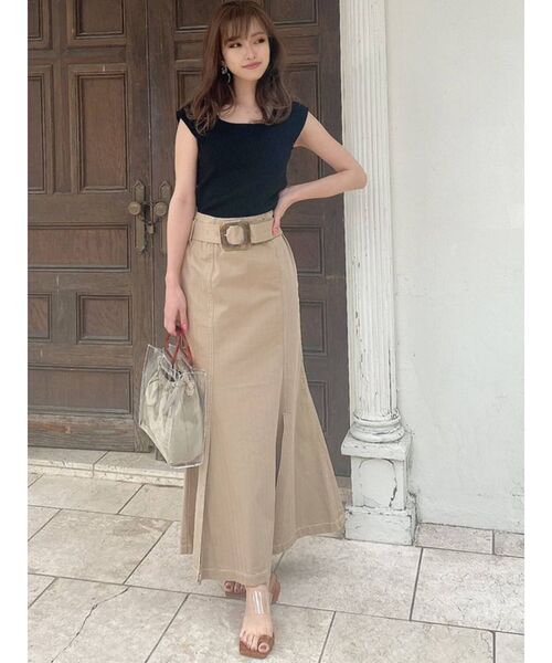 RESEXXY(リゼクシー)の「配色ステッチマーメイドスカート(スカート・レディース・オフホワイト/ブラック/オレンジ/ベージュ・FREE)」の12枚目の写真