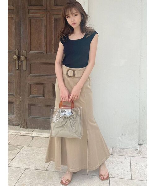 RESEXXY(リゼクシー)の「配色ステッチマーメイドスカート(スカート・レディース・オフホワイト/ブラック/オレンジ/ベージュ・FREE)」の17枚目の写真