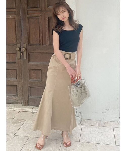 RESEXXY(リゼクシー)の「配色ステッチマーメイドスカート(スカート・レディース・オフホワイト/ブラック/オレンジ/ベージュ・FREE)」の18枚目の写真