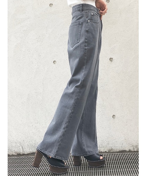 one way（ワンウェイ）の「センタープレスカラーパンツ（スラックス・レディース・オフホワイト/ベージュ/ブラック系その他・S/M）」の3枚目の写真