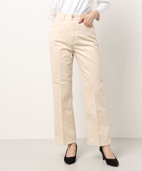 one way（ワンウェイ）の「センタープレスカラーパンツ（スラックス・レディース・オフホワイト/ベージュ/ブラック系その他・S/M）」の7枚目の写真