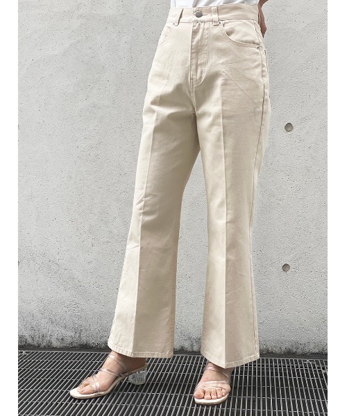 one way（ワンウェイ）の「センタープレスカラーパンツ（スラックス・レディース・オフホワイト/ベージュ/ブラック系その他・S/M）」の21枚目の写真