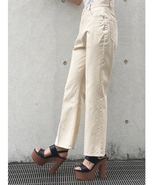 one way（ワンウェイ）の「センタープレスカラーパンツ（スラックス・レディース・オフホワイト/ベージュ/ブラック系その他・S/M）」の22枚目の写真