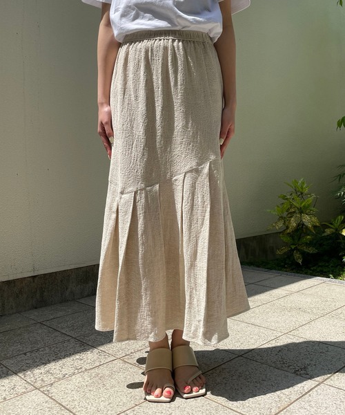 CAPRICIEUX LE'MAGE（カプリシューレマージュ）の「タックマーメイドスカート（スカート・レディース・ブラック/アイボリー・FREE）」の5枚目の写真