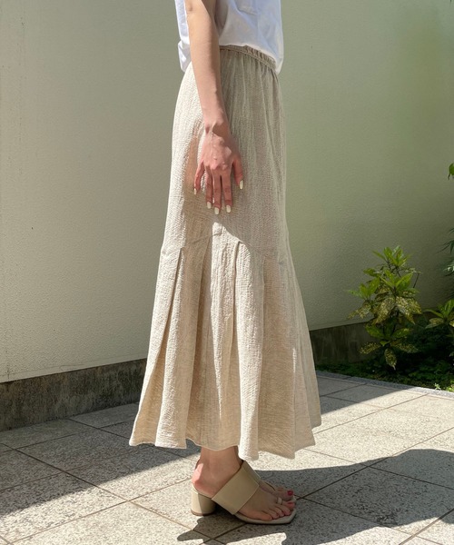 CAPRICIEUX LE'MAGE（カプリシューレマージュ）の「タックマーメイドスカート（スカート・レディース・ブラック/アイボリー・FREE）」の6枚目の写真