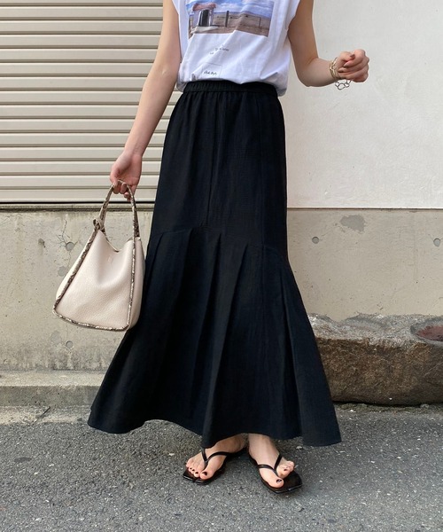 CAPRICIEUX LE'MAGE（カプリシューレマージュ）の「タックマーメイドスカート（スカート・レディース・ブラック/アイボリー・FREE）」の21枚目の写真