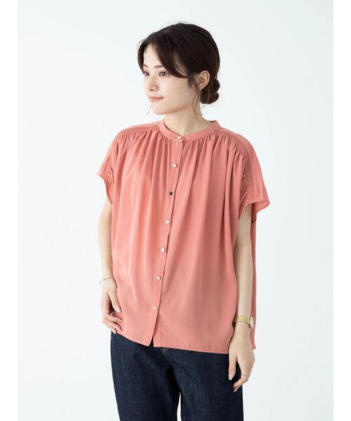 Green Parks(グリーンパークス)の「・ELENCARE DUE 多釦ギャザーブラウス*(シャツ/ブラウス・レディース・ブラック/オフホワイト/イエロー/オレンジ・FREE)」の21枚目の写真