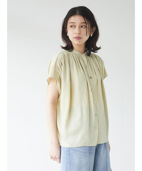 Green Parks(グリーンパークス)の「・ELENCARE DUE 多釦ギャザーブラウス*(シャツ/ブラウス・レディース・ブラック/オフホワイト/イエロー/オレンジ・FREE)」の22枚目の写真