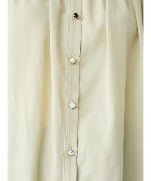 Green Parks(グリーンパークス)の「・ELENCARE DUE 多釦ギャザーブラウス*(シャツ/ブラウス・レディース・ブラック/オフホワイト/イエロー/オレンジ・FREE)」の13枚目の写真