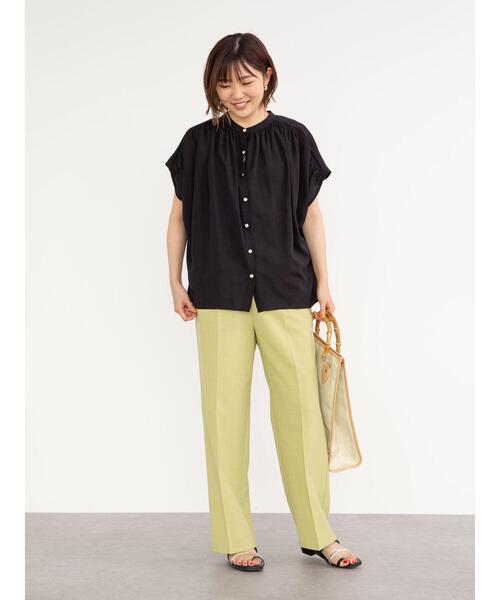 Green Parks(グリーンパークス)の「・ELENCARE DUE 多釦ギャザーブラウス*(シャツ/ブラウス・レディース・ブラック/オフホワイト/イエロー/オレンジ・FREE)」の15枚目の写真