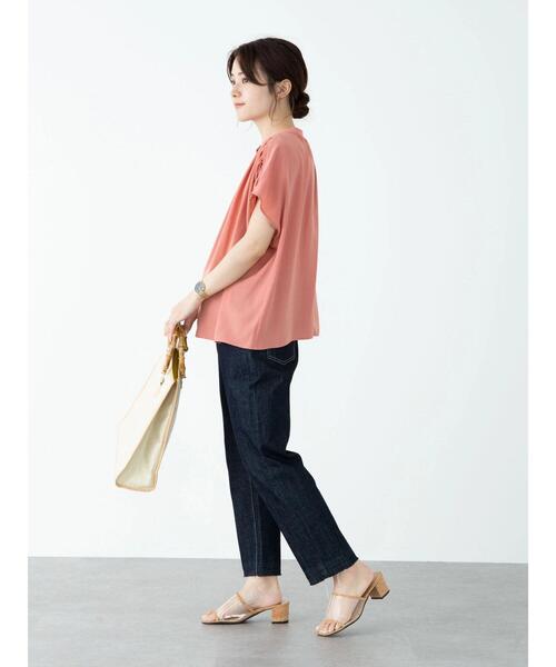 Green Parks(グリーンパークス)の「・ELENCARE DUE 多釦ギャザーブラウス*(シャツ/ブラウス・レディース・ブラック/オフホワイト/イエロー/オレンジ・FREE)」の19枚目の写真