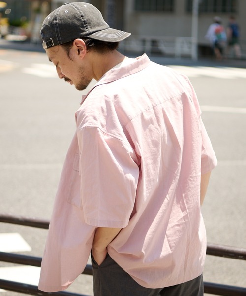 CIAOPANIC TYPY（チャオパニックティピー）の「リネン混ミリタリワークシャツ（シャツ/ブラウス・メンズ・アイボリー/チャコールグレー/グリーン/ピンク・SMALL/MEDIUM/LARGE/X-LARGE）」の15枚目の写真