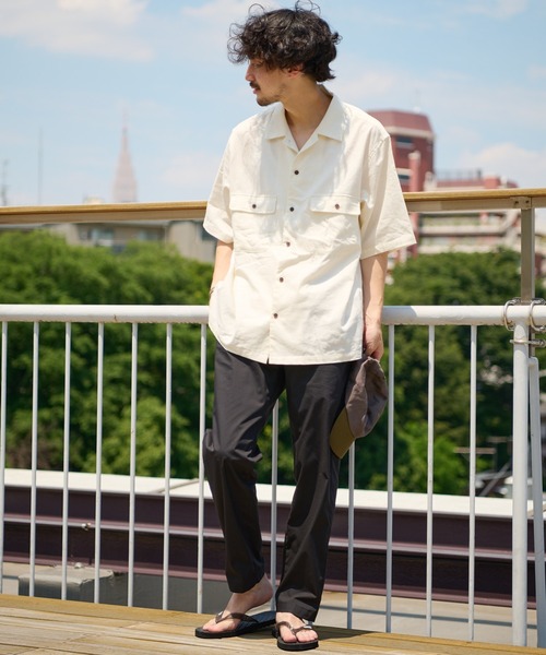 CIAOPANIC TYPY（チャオパニックティピー）の「リネン混ミリタリワークシャツ（シャツ/ブラウス・メンズ・アイボリー/チャコールグレー/グリーン/ピンク・SMALL/MEDIUM/LARGE/X-LARGE）」の7枚目の写真