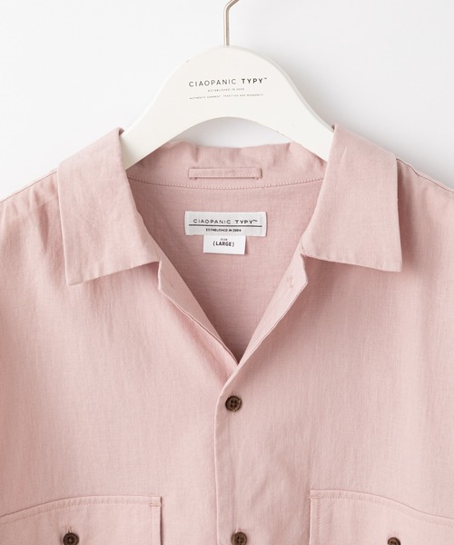 CIAOPANIC TYPY（チャオパニックティピー）の「リネン混ミリタリワークシャツ（シャツ/ブラウス・メンズ・アイボリー/チャコールグレー/グリーン/ピンク・SMALL/MEDIUM/LARGE/X-LARGE）」の17枚目の写真