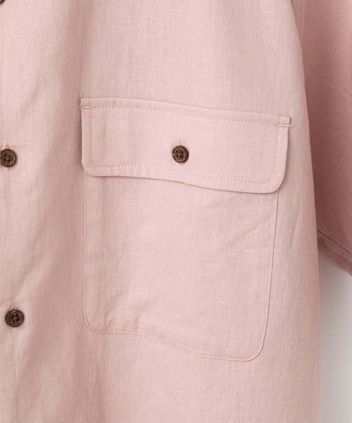 CIAOPANIC TYPY（チャオパニックティピー）の「リネン混ミリタリワークシャツ（シャツ/ブラウス・メンズ・アイボリー/チャコールグレー/グリーン/ピンク・SMALL/MEDIUM/LARGE/X-LARGE）」の18枚目の写真