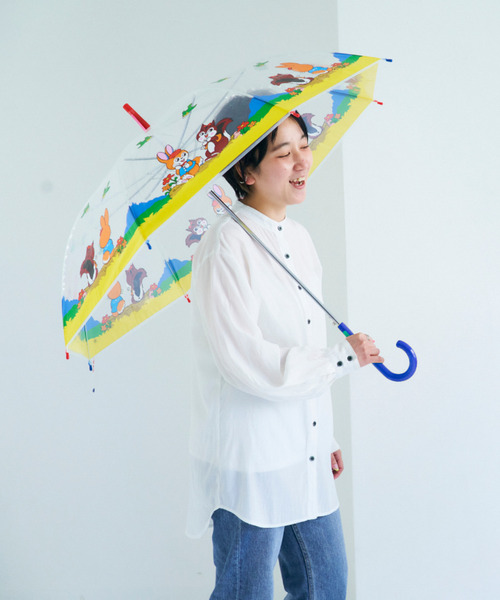 SiNCERE（シンシア）の「販売終了〈クッピーラムネ〉キャラクター柄アンブレラ 大人用ビニール傘（長傘・レディース・クリア・60cm）」の2枚目の写真