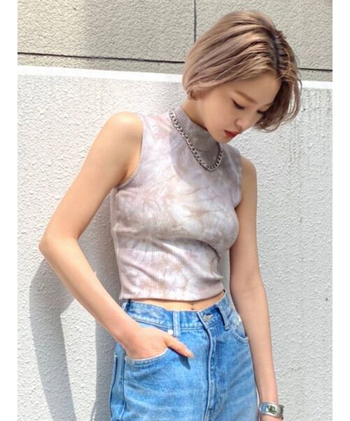 EMODA（エモダ）の「ミニハイネックトップ（Tシャツ/カットソー・レディース・ホワイト/その他1/その他/ブラック・FREE）」の3枚目の写真