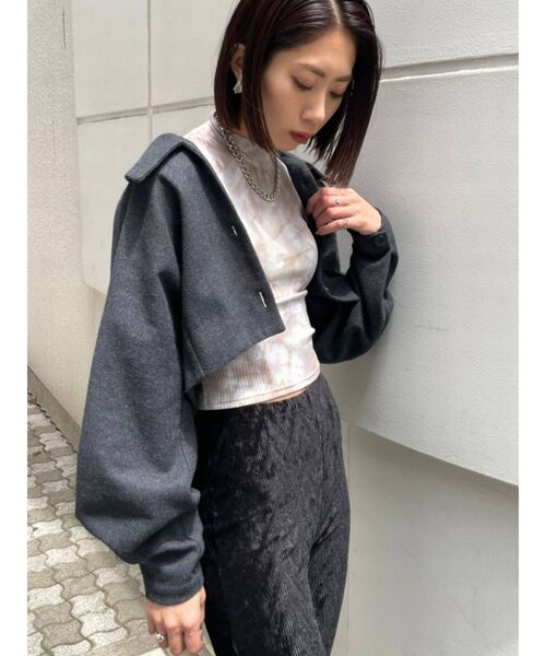 EMODA（エモダ）の「ミニハイネックトップ（Tシャツ/カットソー・レディース・ホワイト/その他1/その他/ブラック・FREE）」の15枚目の写真