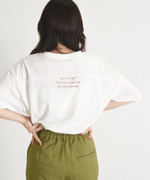 w closet（ダブルクローゼット）の「転写プリントTシャツ（Tシャツ/カットソー・レディース・スミクロ/オフホワイト/ミント/ブルー・FREE）」の7枚目の写真