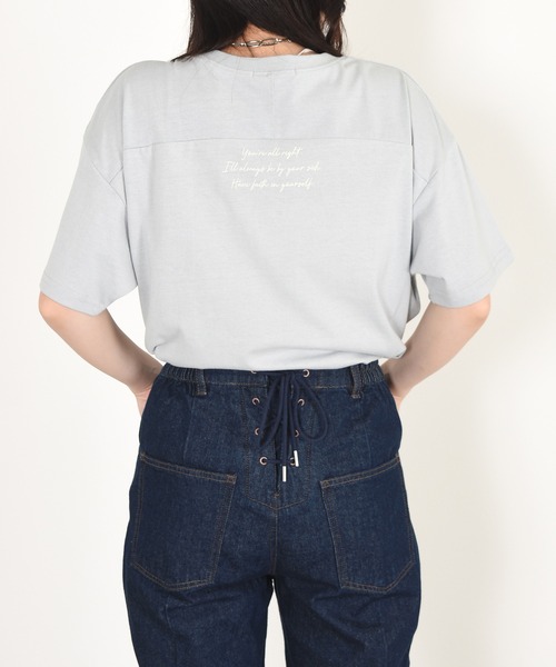 w closet（ダブルクローゼット）の「転写プリントTシャツ（Tシャツ/カットソー・レディース・スミクロ/オフホワイト/ミント/ブルー・FREE）」の14枚目の写真