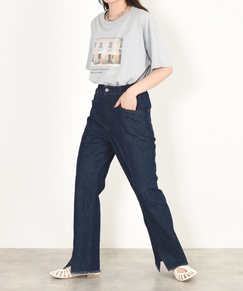 w closet（ダブルクローゼット）の「転写プリントTシャツ（Tシャツ/カットソー・レディース・スミクロ/オフホワイト/ミント/ブルー・FREE）」の15枚目の写真