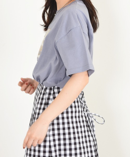 w closet（ダブルクローゼット）の「転写プリントTシャツ（Tシャツ/カットソー・レディース・スミクロ/オフホワイト/ミント/ブルー・FREE）」の21枚目の写真