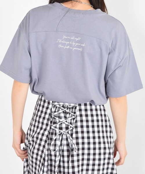 w closet（ダブルクローゼット）の「転写プリントTシャツ（Tシャツ/カットソー・レディース・スミクロ/オフホワイト/ミント/ブルー・FREE）」の22枚目の写真