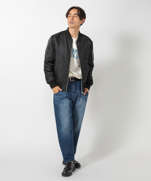 UNION STATION（ユニオンステーション）の「中綿入りフォースナイロンMA-1ジャケット（MA-1・メンズ・ブラック/カーキ・LL/M/L）」の7枚目の写真