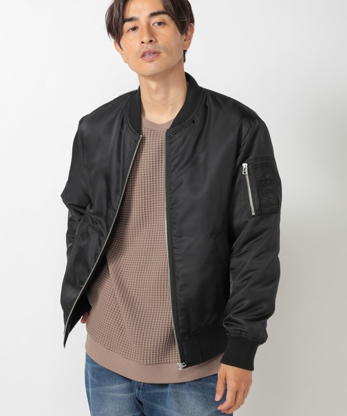 UNION STATION（ユニオンステーション）の「中綿入りフォースナイロンMA-1ジャケット（MA-1・メンズ・ブラック/カーキ・LL/M/L）」の21枚目の写真