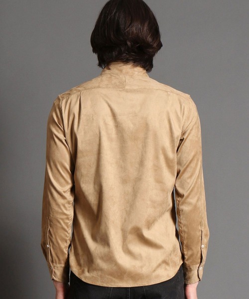 MONSIEUR NICOLE（ムッシュニコル）の「ストレッチスエード スタンドカラーシャツ（シャツ/ブラウス・メンズ・ブラック/トップグレー/グレイッシュベージュ/ベージュ・MEDIUM/X-LARGE/LARGE）」の5枚目の写真