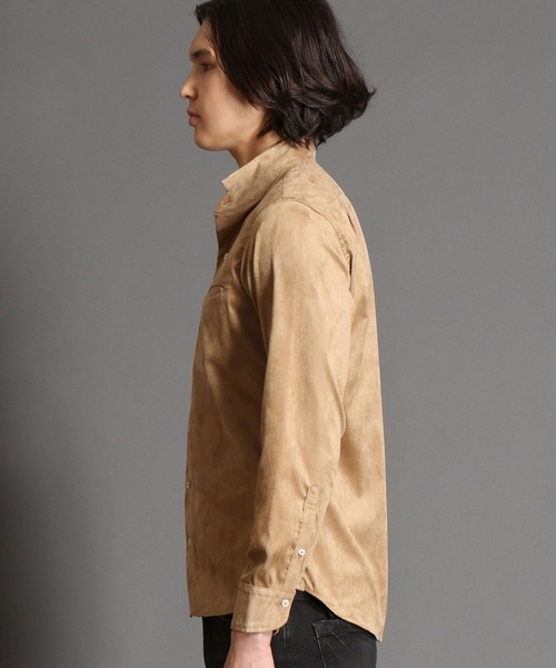 MONSIEUR NICOLE（ムッシュニコル）の「ストレッチスエード スタンドカラーシャツ（シャツ/ブラウス・メンズ・ブラック/トップグレー/グレイッシュベージュ/ベージュ・MEDIUM/X-LARGE/LARGE）」の6枚目の写真