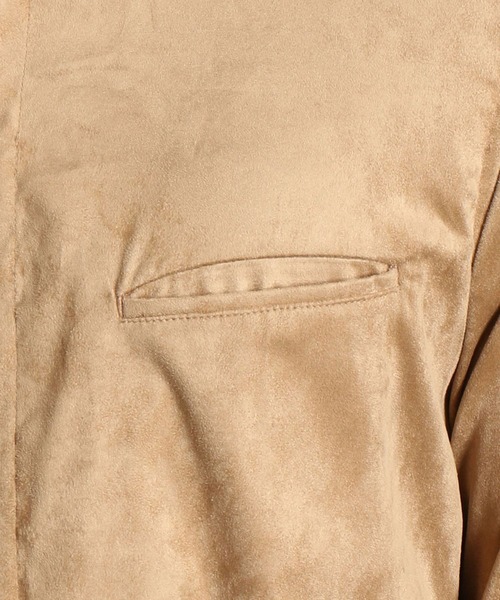 MONSIEUR NICOLE（ムッシュニコル）の「ストレッチスエード スタンドカラーシャツ（シャツ/ブラウス・メンズ・ブラック/トップグレー/グレイッシュベージュ/ベージュ・MEDIUM/X-LARGE/LARGE）」の8枚目の写真