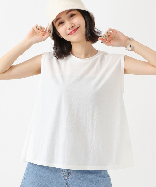 ALAND（エーランド）の「3.3 Field Trip／ヘムFLAREノースリーブ　2218891（タンクトップ・レディース・アイボリー/チャコール/カーキ/ブラック・FREE）」の4枚目の写真