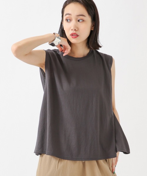 ALAND（エーランド）の「3.3 Field Trip／ヘムFLAREノースリーブ　2218891（タンクトップ・レディース・アイボリー/チャコール/カーキ/ブラック・FREE）」の3枚目の写真