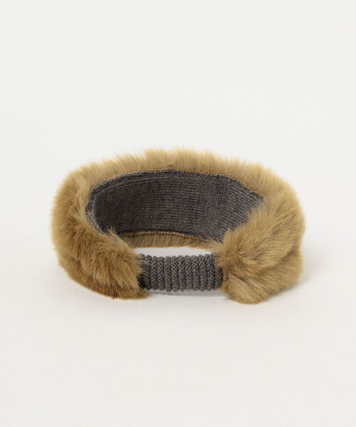 BEAMS BOY（ビームスボーイ）の「cableami × BEAMS BOY / ファー ヘアバンド 21FW（ヘアバンド・レディース・ブラウン/ライトブラウン・ONE SIZE）」の4枚目の写真