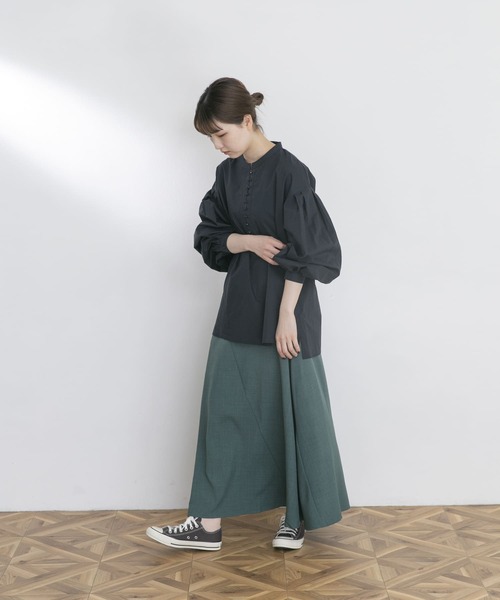 UR Lab.（アーバンリサーチラボ）の「『Sサイズ/低身長向け』フレアロングスカート（スカート・レディース・ライトカーキ/ブルー/ブラウン/レッド・SMALL/FREE）」の14枚目の写真
