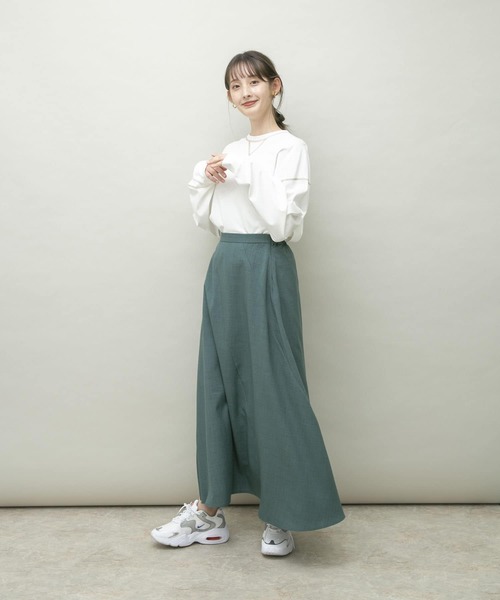 UR Lab.（アーバンリサーチラボ）の「『Sサイズ/低身長向け』フレアロングスカート（スカート・レディース・ライトカーキ/ブルー/ブラウン/レッド・SMALL/FREE）」の6枚目の写真