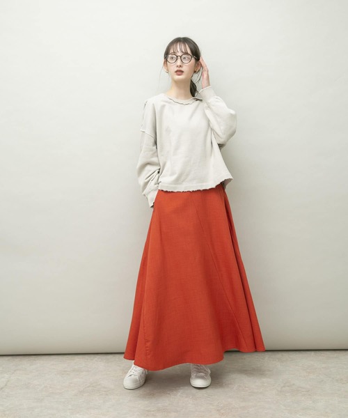 UR Lab.（アーバンリサーチラボ）の「『Sサイズ/低身長向け』フレアロングスカート（スカート・レディース・ライトカーキ/ブルー/ブラウン/レッド・SMALL/FREE）」の10枚目の写真