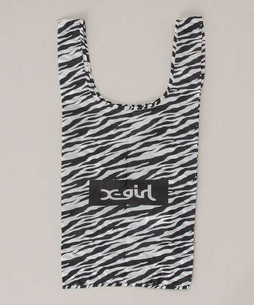 X-girl（エックスガール）の「SMALL REUSABLE BAG（エコバッグ/サブバッグ・レディース・ベージュ/ライトグリーン/ホワイト・ONE SIZE）」の9枚目の写真