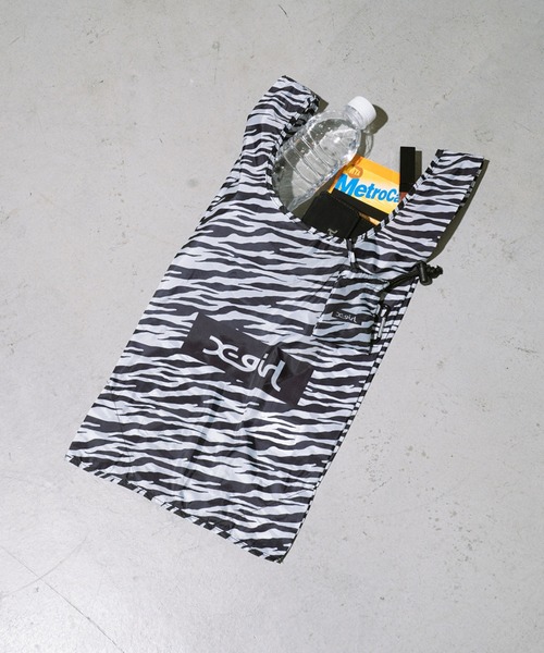 X-girl（エックスガール）の「SMALL REUSABLE BAG（エコバッグ/サブバッグ・レディース・ベージュ/ライトグリーン/ホワイト・ONE SIZE）」の21枚目の写真