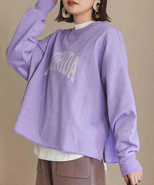 coen（コーエン）の「エコリッチ裏毛ロゴプリントスウェット（スウェット・レディース・グレー/ライラック・MEDIUM/LARGE）」の4枚目の写真