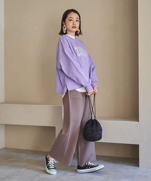 coen（コーエン）の「エコリッチ裏毛ロゴプリントスウェット（スウェット・レディース・グレー/ライラック・MEDIUM/LARGE）」の9枚目の写真