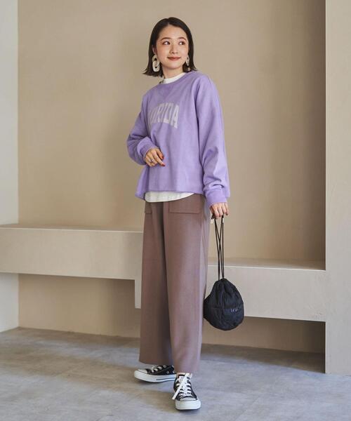 coen（コーエン）の「エコリッチ裏毛ロゴプリントスウェット（スウェット・レディース・グレー/ライラック・MEDIUM/LARGE）」の11枚目の写真