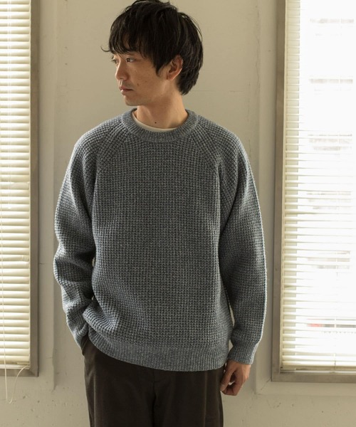 URBAN RESEARCH DOORS(アーバンリサーチドアーズ)の「メランジワッフルクルーネックニット∴(ニット/セーター・メンズ・ベージュ/オフホワイト/オレンジ・40/38)」の20枚目の写真