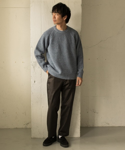 URBAN RESEARCH DOORS(アーバンリサーチドアーズ)の「メランジワッフルクルーネックニット∴(ニット/セーター・メンズ・ベージュ/オフホワイト/オレンジ・40/38)」の12枚目の写真
