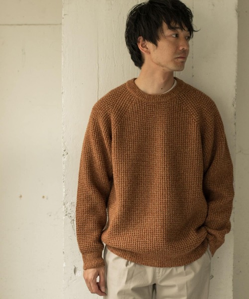 URBAN RESEARCH DOORS(アーバンリサーチドアーズ)の「メランジワッフルクルーネックニット∴(ニット/セーター・メンズ・ベージュ/オフホワイト/オレンジ・40/38)」の16枚目の写真